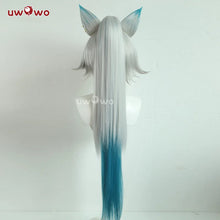 Load image into Gallery viewer, UWOWO Feixiao Wig Game Honkai Star Rail Feixiao Cosplay Wig Fei Xiao Wig Sliver Dusty blue Hair Long Hair Halloween Wig
