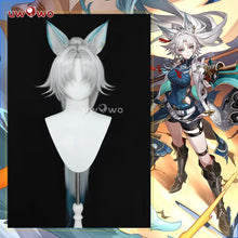 Load image into Gallery viewer, UWOWO Feixiao Wig Game Honkai Star Rail Feixiao Cosplay Wig Fei Xiao Wig Sliver Dusty blue Hair Long Hair Halloween Wig
