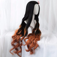 Load image into Gallery viewer, Kamado Nezuko Wig Nezuko Cosplay 95cm Gradient Long Hair Accessories Heat Resistant Synthetic Wig
