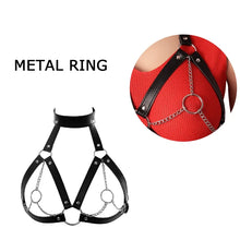 Load image into Gallery viewer, Punk Women&#39;s Leather Harness Cage Bra Sexy Bondage Chest Strap Erotic Bdsm Costumes Nightclub Wear Ladies Underwear Suspenders
