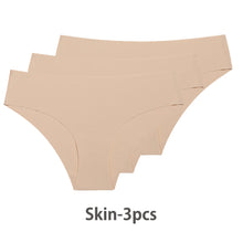 Load image into Gallery viewer, 3 Pcs Set Seamless Panties for Women Breathable Low Waist Sexy Underwear Solid Silk Briefs Invisible Seamless Panties Woman
