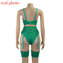 Load image into Gallery viewer, Ellolace Lingerie Sexy Bra Women&#39;s Underwear Set Lace Bandage Lingerie Set Sexy Push up Lenceria 3 Piece Set Erotic Lingerie
