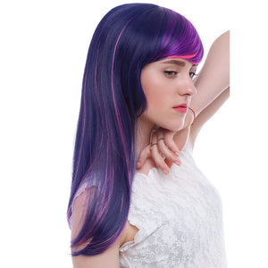 L-email wig Hot Sale 60cm/23.62inches Cosplay Wigs Mixed Color Little Pony Heat Resistant Synthetic Hair Perucas Cosplay Wig
