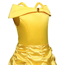 Load image into Gallery viewer, 2021 Cosplay Belle Princess Dress Girls Dresses For Beauty and the beast Kids Party Clothing Magic stick crown Children Costume
