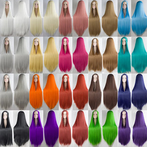 100cm cosplay Long Wig HSIU high temperature fiber Synthetic Wigs Cosplay Wigs Party Wigs 21 color