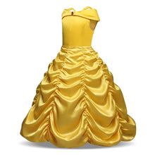 Load image into Gallery viewer, 2021 Cosplay Belle Princess Dress Girls Dresses For Beauty and the beast Kids Party Clothing Magic stick crown Children Costume
