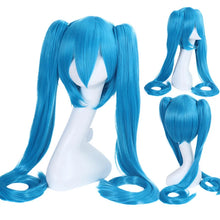 Load image into Gallery viewer, 28 Colors Miku Cosplay Wig Long Heat Resistant Synthetic Hair Clip Ponytails Wigs
