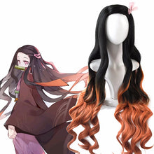 Load image into Gallery viewer, Kamado Nezuko Wig Nezuko Cosplay 95cm Gradient Long Hair Accessories Heat Resistant Synthetic Wig

