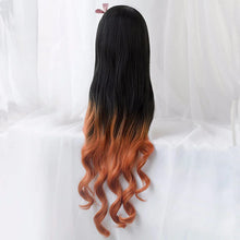 Load image into Gallery viewer, Kamado Nezuko Wig Nezuko Cosplay 95cm Gradient Long Hair Accessories Heat Resistant Synthetic Wig
