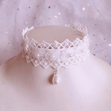 Load image into Gallery viewer, Lace Princess Lolita Pearl Necklace Necklace Pearl Choker Clavicle Chain
