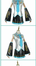 Load image into Gallery viewer, PU Leather Vocaloid Miku Cosplay Costume Anime Midi Dress Halloween Christmas Party Clothes For Girl
