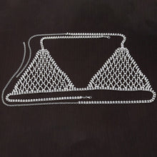 Load image into Gallery viewer, Stonefans Boho Rhinestone Grid Chest Chain and Thong Jewellery Lingerie Panties Women&#39;s Harness Bra Sexy Mesh Bodies Accessories
