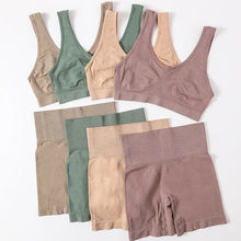 Load image into Gallery viewer, Women Bra Set High Waist Shorts Set Underwear Sports Seamless Bra Panties Fitness Vest Crop Tops Bra Sexy Lingerie Top

