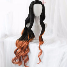 Load image into Gallery viewer, Kamado Nezuko Wig Nezuko Cosplay 95cm Gradient Long Hair Accessories Heat Resistant Synthetic Wig
