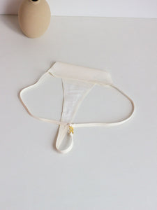 Fashion Pieces Sexy Seamless Cotton Crotch T-Shaped Panties Minimalist Metal Ring One-Piece Thin Belt Low Waist T-String for Women Inner