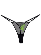 Load image into Gallery viewer, Fashion Cool Sexy Gauze Transparent Scorpion Fluorescent Embroidery Large Size Thin Belt T-Shaped Panties Sexy Stylish Women&#39;s T-Back
