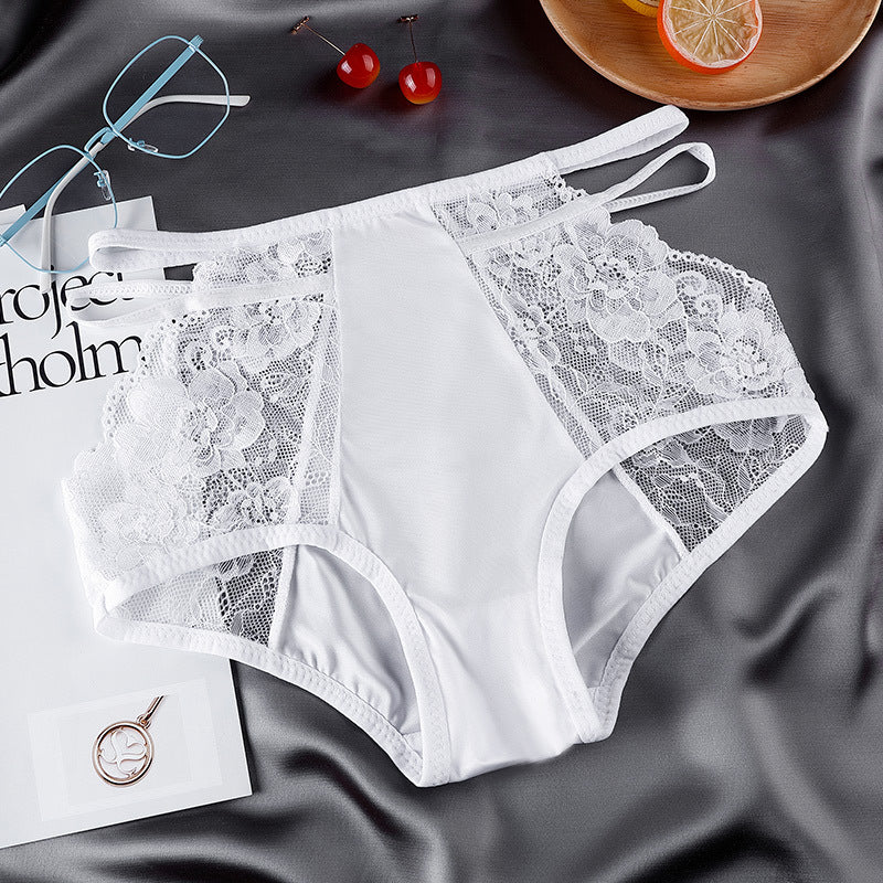 Non-Trace Carry Buttock Lace High Waist Ice Silk Underwear Pants