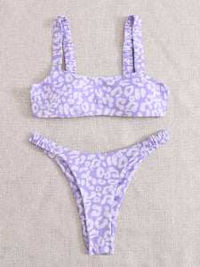 Women Bikini Push Up Padded Thong Swimsuit Cut Bathing Suit