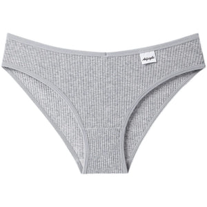 Sexy Panties Women's Striped Cotton Underwear Solid Brief