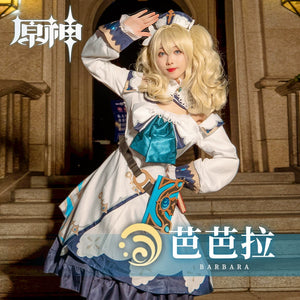 Original God Cos Costume Barbara Cosplay Game Set West Wind Knight Group Ceremony Priest C Suit Full Set in Stock