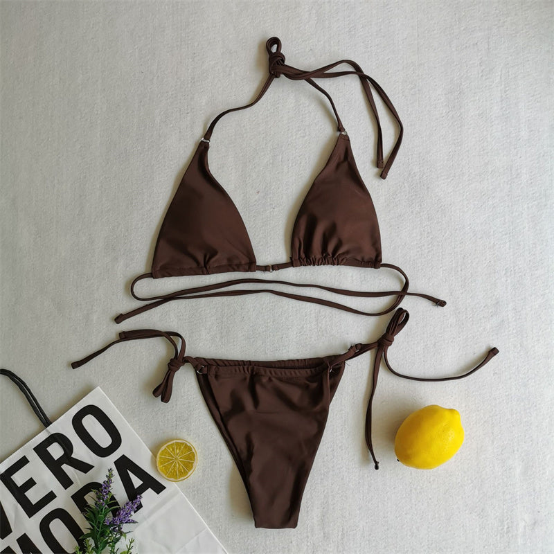2023 Fashion New Small Chest Push up Sexy Bikini Three-Point T-Back Hot Spring Vacation Separates Swimsuit for Women