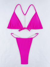 Load image into Gallery viewer, 2023 European and American Sexy bikini Pearl Chain Solid Swimsuit Gyaru Seaside Thong Split Bikini Swimsuit
