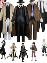Load image into Gallery viewer, Wenhao Stray Dogs Central Plains Also Cosplay Black Age Osamu Dazai Cos Costume Ryūnosuke Akutagawa Trench Coat Men&#39;s Uniform
