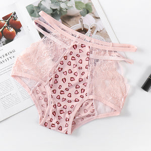 Non-Trace Carry Buttock Lace High Waist Ice Silk Underwear Pants