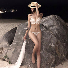 Load image into Gallery viewer, Swimsuit Women&#39;s Bikini Three-Point Sexy Lace Small Chest Push-up T-Back Fairy Style Holiday Hot Spring Swimming Suit
