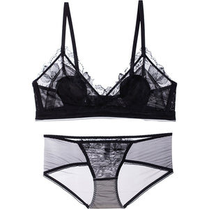 French Style Lace Mesh Showing No Nipple Wire Free Underwear