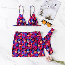 Load image into Gallery viewer, Women&#39;s Swimsuit 2023 New Fashion Sexy Bikini Small Size Sexy T-Back Hot Spring Skirt Three-Piece Swimsuit
