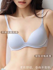 Personal Diary Minimalist Glossy Surface without a Scratch Wireless Underwear Women's Small Breast Push up Bra Thin Style Black White Bra