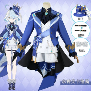 Original God Cos Costume Fu Carlos Fengdan Water God Anime Game Secondary Yuan Fu Ningna Cosplay Clothing Women's Clothing