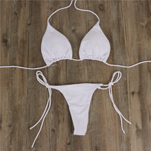 Load image into Gallery viewer, European and American New Bikinis Solid Lace-up Thong Hot Sale Multi-Color Sexy Swimsuit Women Split Bikini
