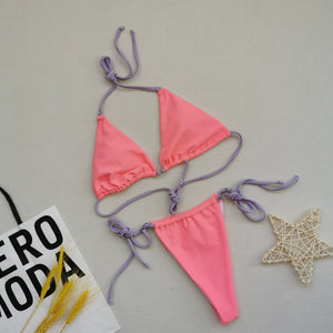 2022 New Bikinis European and American Triangle Soft Bag Lace-up Women Swimsuit Thong Swimsuit Sexy Bikini