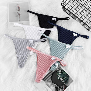 Pure Cotton Ladies Thong Low Waist Non-trace Sexy Underwear