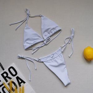 2022 New Bikinis European and American Triangle Soft Bag Lace-up Women Swimsuit Thong Swimsuit Sexy Bikini