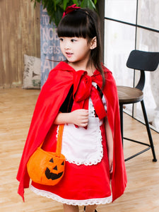 Children's Little Red Riding Hood Clothing Girls' Baby Cosplay Cloak Drama Performance Wear Clothes Stage Costume