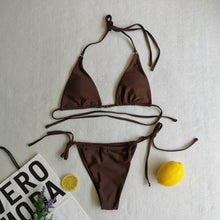 Load image into Gallery viewer, 2022 New Bikinis European and American Triangle Soft Bag Lace-up Women Swimsuit Thong Swimsuit Sexy Bikini
