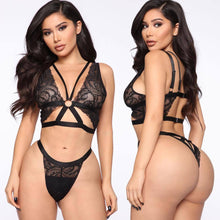 Load image into Gallery viewer, Foreign trade supply European and American new sexy lingerie sexy three-point hollow sexy suit
