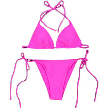 Load image into Gallery viewer, 2021 Hot Spring Scheming Swimsuit Sexy Bandage Bikinis Mini Bikini Three-Point Solid Lace-up Swimsuit
