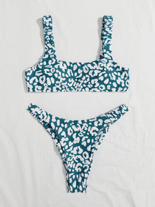Women Bikini Push Up Padded Thong Swimsuit Cut Bathing Suit