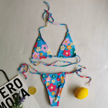 Load image into Gallery viewer, 2022 New Bikinis European and American Triangle Soft Bag Lace-up Women Swimsuit Thong Swimsuit Sexy Bikini
