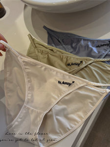 Embroidered High Fork Satin Sexy Youth Briefs