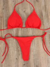 Load image into Gallery viewer, European and American New Bikinis Solid Lace-up Thong Hot Sale Multi-Color Sexy Swimsuit Women Split Bikini
