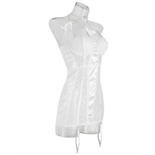 Load image into Gallery viewer, European and American Cross-border Explosions Lace Perspective Wrap Chest Hanging Neck Bracing Gathering Steel Ring Pajamas Women's Sexy in stock Dress
