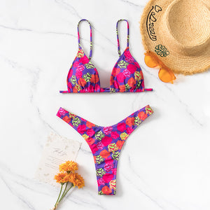 Women's Swimsuit 2023 New Fashion Sexy Bikini Small Size Sexy T-Back Hot Spring Skirt Three-Piece Swimsuit