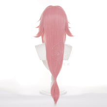 Load image into Gallery viewer, Yae Miko Plush Tail Ear Wig Pink Fox Handmade Cosplay Props Pink Fox Ears Tail Wig
