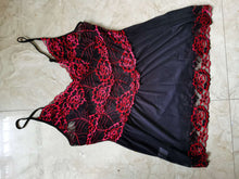 Load image into Gallery viewer, New European and American cross-border foreign trade plus size sexy lingerie women's lace strap lace mesh skirt transparent sexy nightdress
