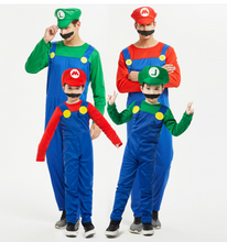 Load image into Gallery viewer, Halloween Cosplay Anime Clothes Parent-Child Role Play Children Mario Clothes Super Mary Set
